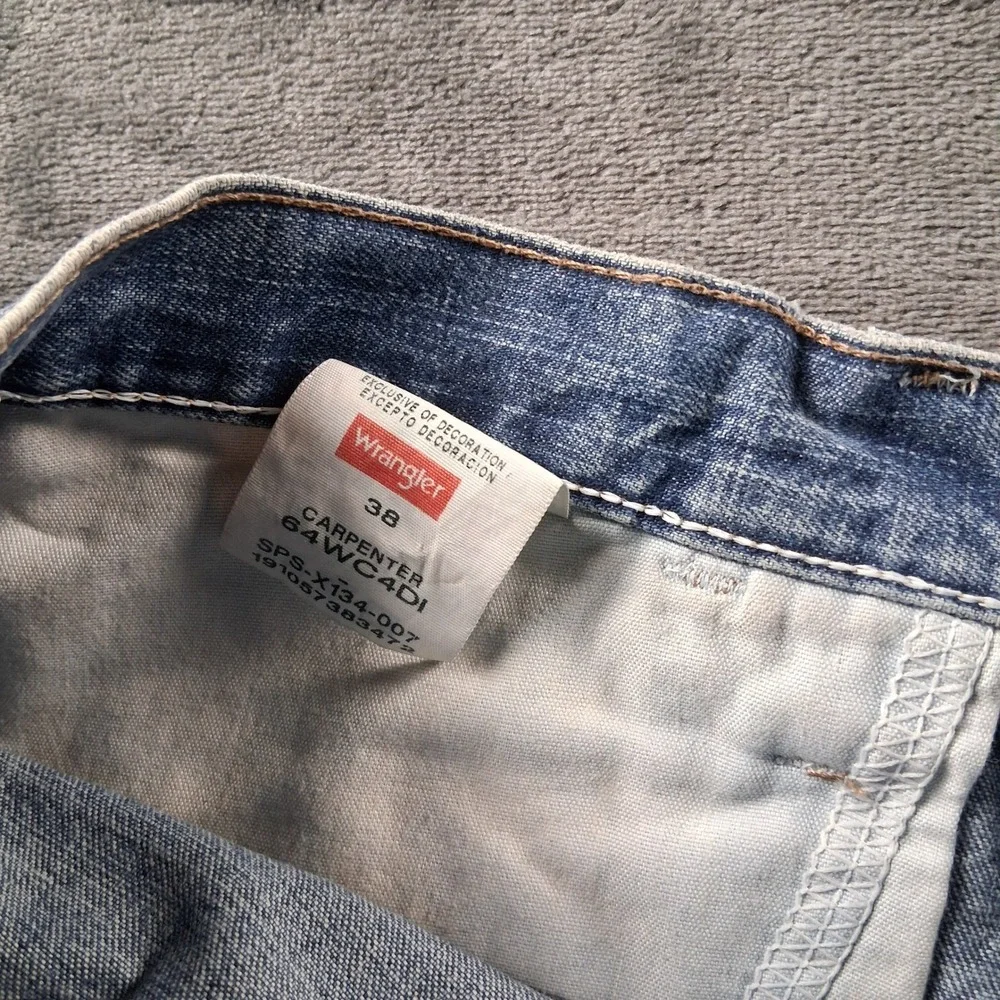 Wrangler Carpenter Denim Shorts Mens 38 Blue Medium Wash Utility 64WC4DI